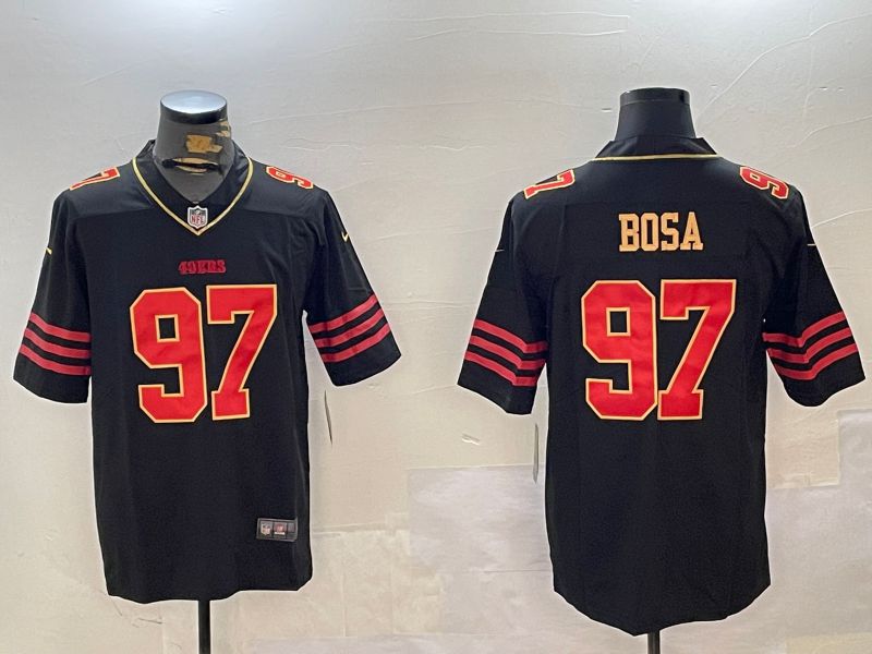 Men San Francisco 49ers #97 Bosa Black Gold 2024 Nike Limited NFL Jersey style 1230